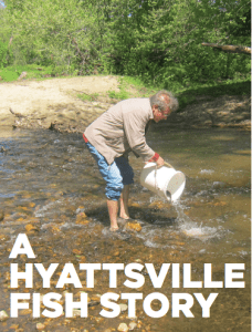 The author is caught stacking the deck in his quest for Hyattsville trout. Photo by Mark Staley.