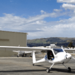 Hugh McElrath’s 2006 Pipistrel Virus in its former home, a private airport in San Jose, California. This spring, he flew it to its new home in College Park. Photo by Chiwami Takagi.