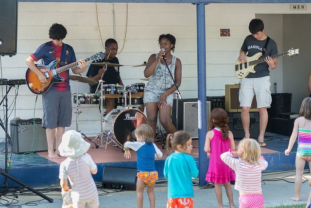 Local band Doublethink plays at Poolapalooza, an all-day music event held each June at Prince George's Pool. Photo by Charles Steck.