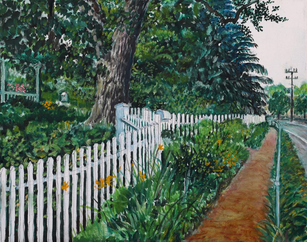 Kensington Fence oil painting by David C. Brosch