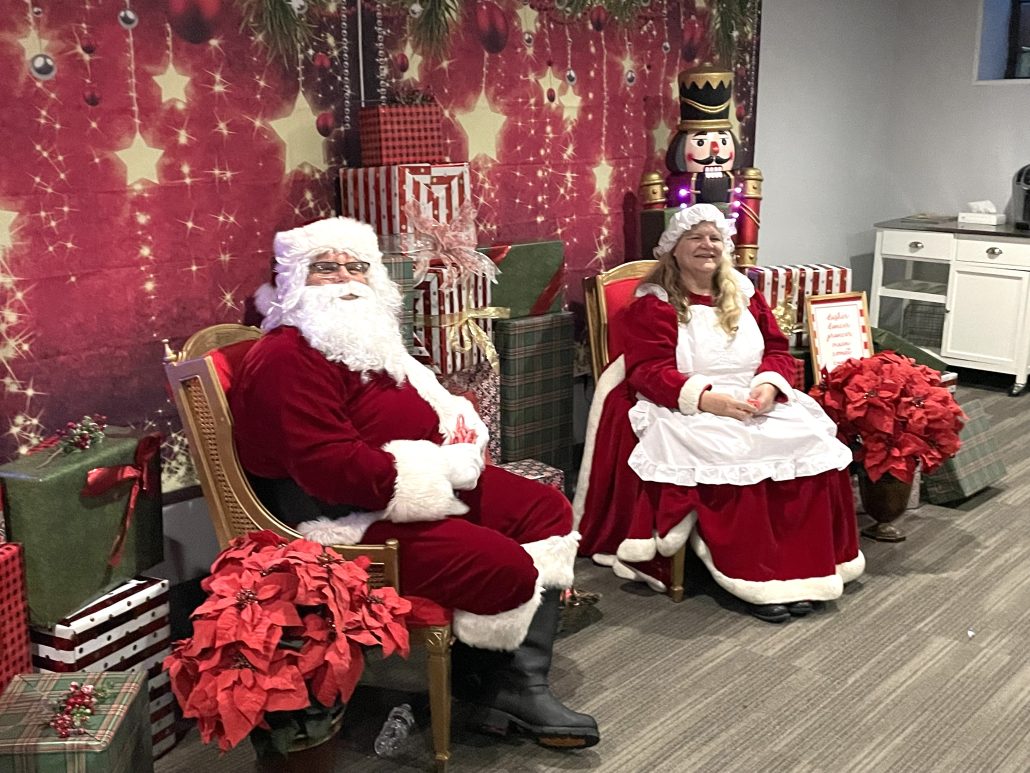 Santa and Mrs. Claus, ready to welcome children and their wish lists.
