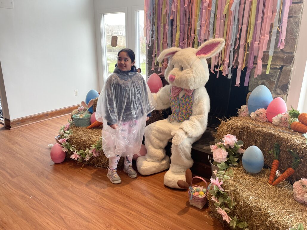 Nataliya Albarenga, 9, poses with the Easter Bunny.
Courtesy of Aiesha Solomon